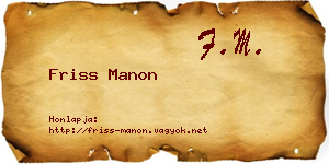 Friss Manon névjegykártya
